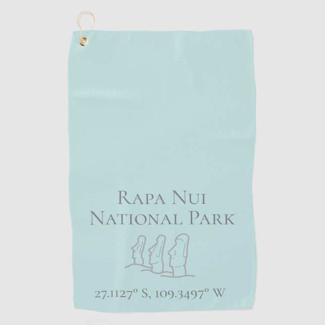 Serviette De Golf Rapa Nui Latitude & Longitude (Devant)