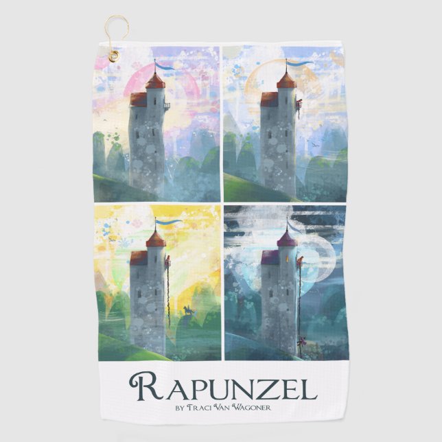 Serviette De Golf Rapunzel du matin à la nuit (Devant)