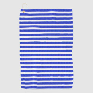 Serviette De Golf Rayures géométriques bleues chic