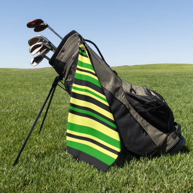 Serviette De Golf Rayures inspirées de la Jamaïque (Vert)