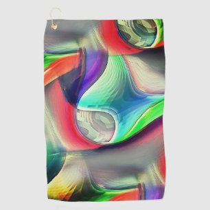 Serviette De Golf Recyclage des armures métalliques psychédéliques v