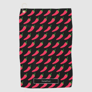Serviette De Golf Red Hot Chili Motif Ajouter Votre Nom Fun Novelty