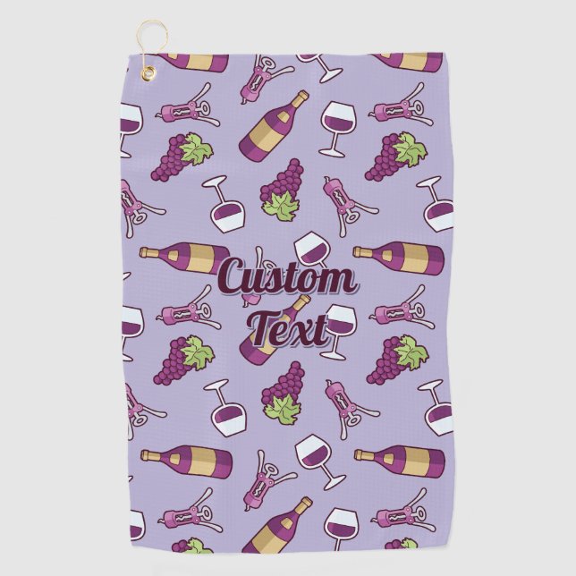 Serviette de golf Red Wine Motif (Devant)
