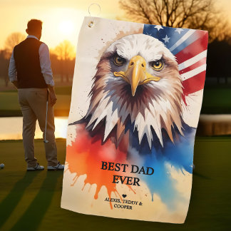 Serviette De Golf Refined Modern & Elegant Patriotic Eagle