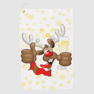 Serviette De Golf Reindeer Drunk Funny Caractère de Noël