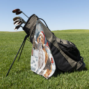 Serviette De Golf Renard américain anglais Chien Hiver Noël Joie
