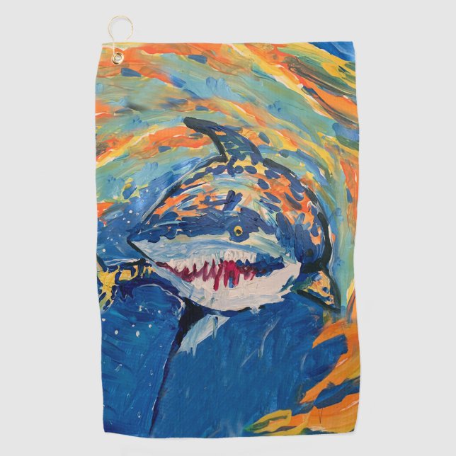 Serviette De Golf Requin "Art by Kids" (Devant)