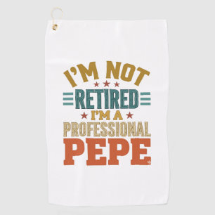 Serviette De Golf Retraite Professionnelle Pepe Typographie Vintage