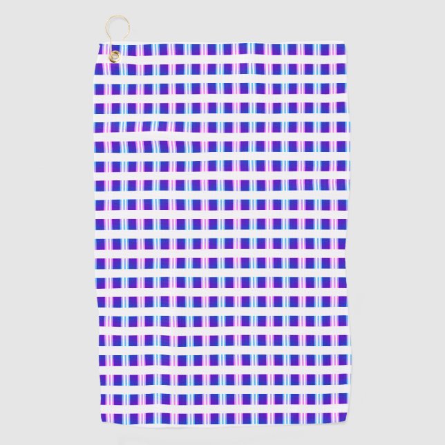 Serviette De Golf rétro électrique rayé bleu & violet (Devant)
