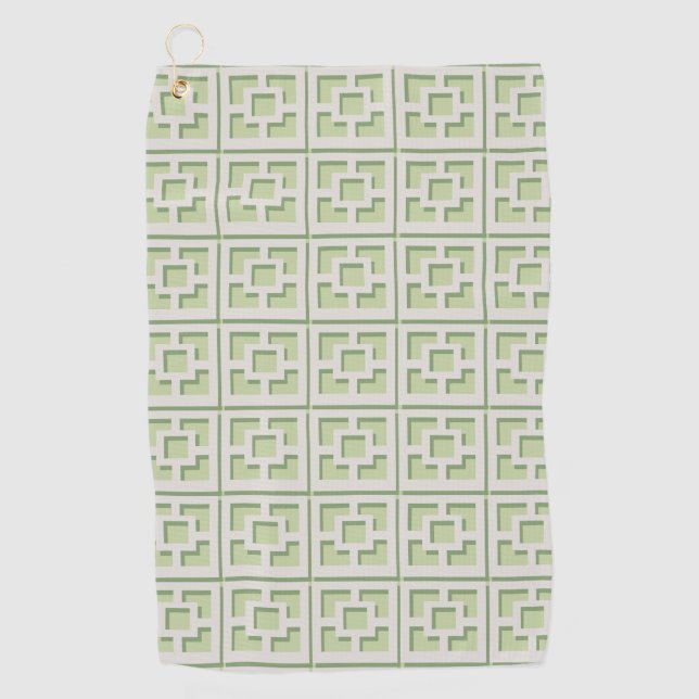 Serviette de golf Retro Green Trellis (Devant)