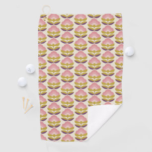 Serviette De Golf Rétro motif floral rose et pourpre