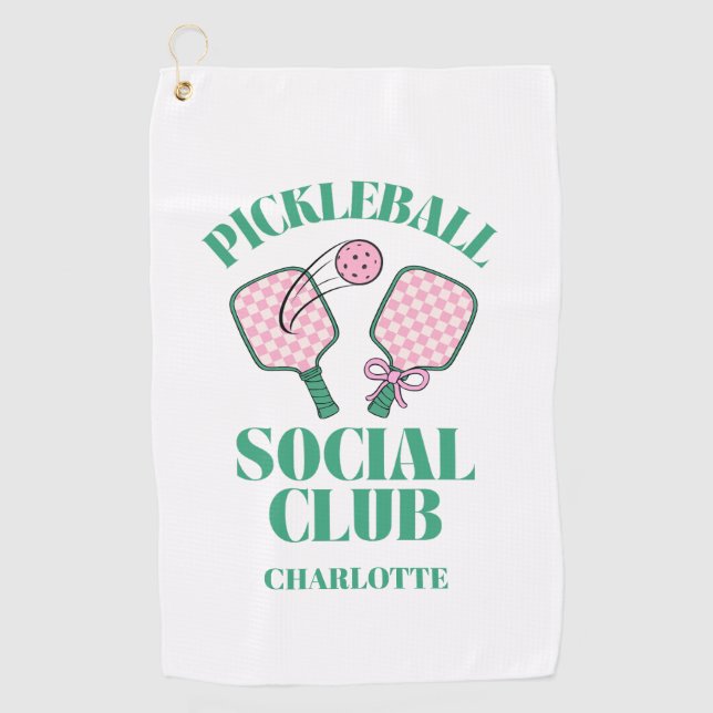 Serviette De Golf Retro Pickleball Social Club Anniversaire (Devant)