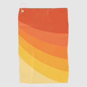 Serviette De Golf Retro style jaune et orange rayons de soleil desig