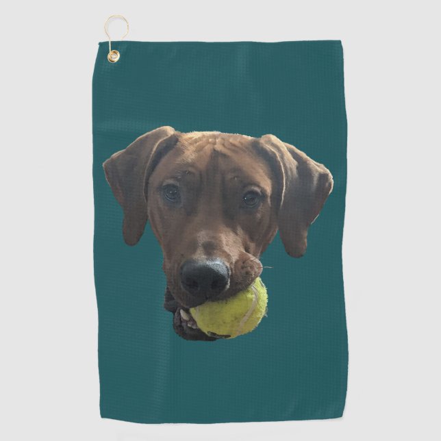 Serviette De Golf Rhodesian Ridgeback en jeu (Devant)
