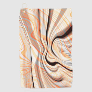 Serviette De Golf Riples sur crème perlée beige, marron & orange pâl