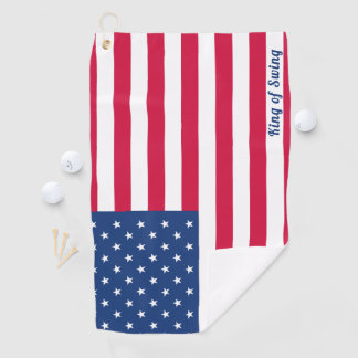 Serviette De Golf Roi de drapeau américain de l'oscillation |