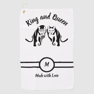 Serviette De Golf Rois noirs et reines Lion noir Lion et lionne