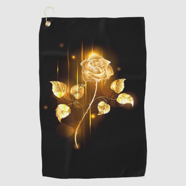 Serviette De Golf Rose d'or ( rose dorée ) (Devant)