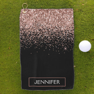 Serviette De Golf Rose Gold Blush Pink Parties scintillant Girl Mono