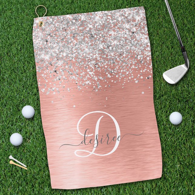 Serviette De Golf Rose Gold brossé Parties scintillant métallique No (Créateur téléchargé)