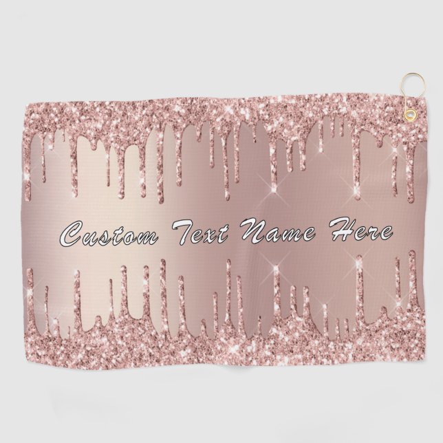 Serviette De Golf Rose Gold Parties scintillant Golf Serviette avec  (Horizontal)