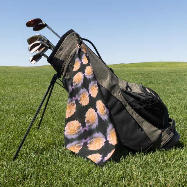 Serviette De Golf Rose jaune pâle dans Motif en fleurs (Vert)