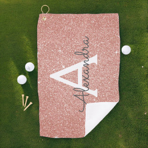 Serviette De Golf Rose Rose Gold Parties scintillant & Étincelle Mon