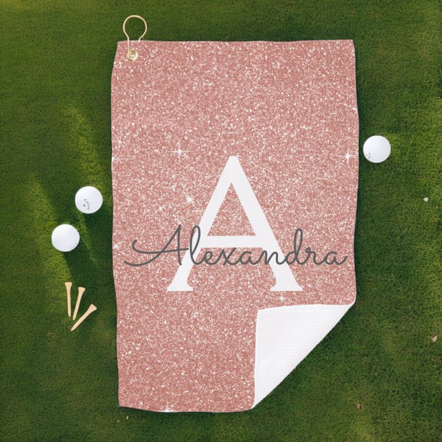 Serviette De Golf Rose Rose Gold Parties scintillant & Étincelle Mon (Créateur téléchargé)
