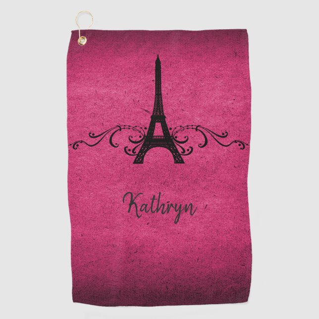 Serviette de golf rose Vintage (Devant)