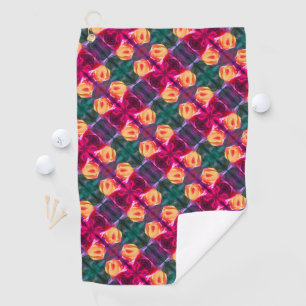 Serviette De Golf Rosebud Jaune Peinture Abstraite Fleur Art