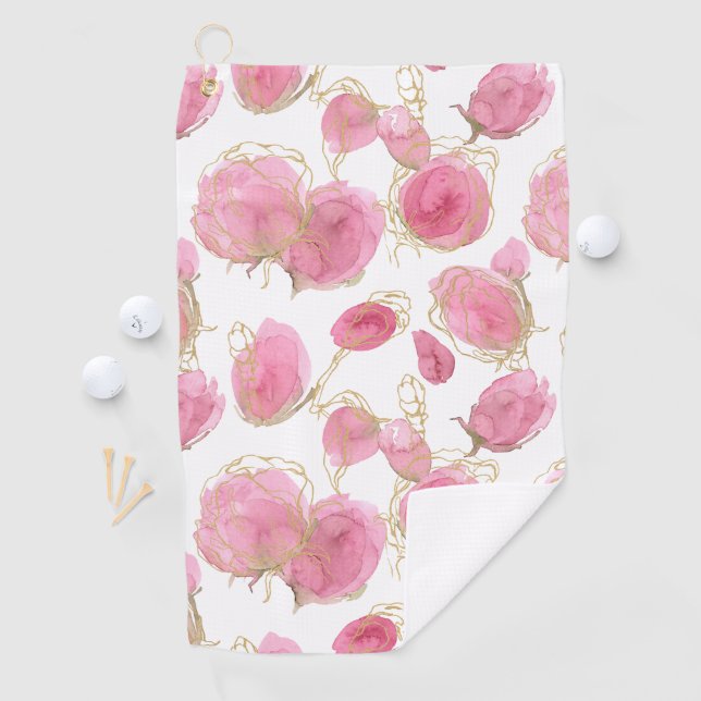 Serviette De Golf Roses roses (En situation)