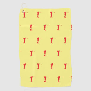 Serviette De Golf Rouge Sports Golfer Silhouette Golf Serviette