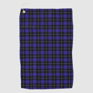 Serviette De Golf Royal Blue Black Plaid