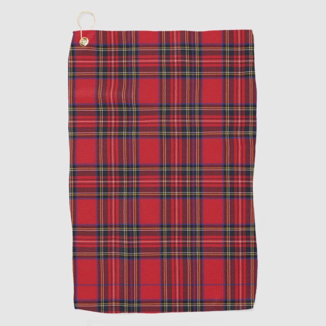 Serviette De Golf Royal Stewart Tartan Red Plaid (Devant)