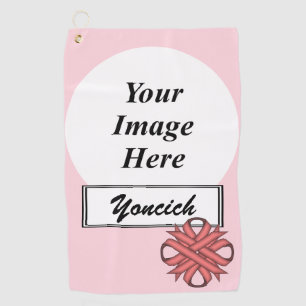 Serviette De Golf Ruban de trèfle rose par Kenneth Yoncich