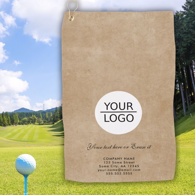 Serviette De Golf Rustic Ajoutez votre logo Custom Text Company (Créateur téléchargé)