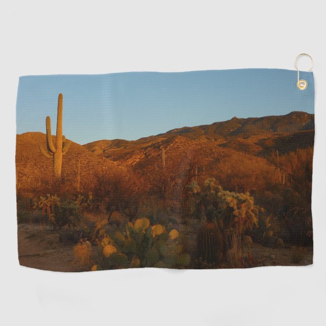 Serviette De Golf Saguaro Sunset I Arizona Désert Paysage (Horizontal)