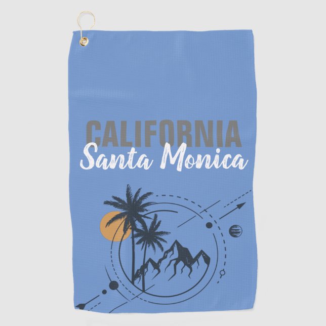 Serviette De Golf Santa Monica Californie Geometric Palms (Devant)