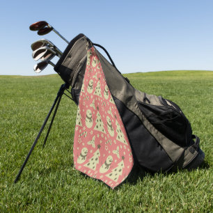 Serviette De Golf Sapins de Noël rétro houx baie étoile canne à bonb