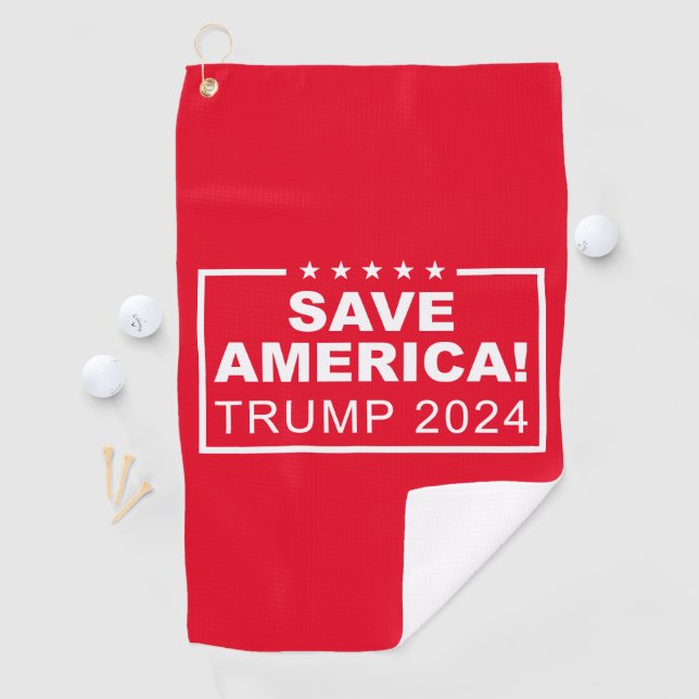 Serviette De Golf Sauvez l'Amérique Trump 2024 (En situation)