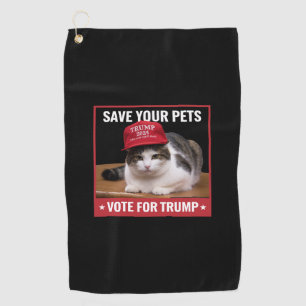 Serviette De Golf Sauvez vos animaux Votez pour Trump Citation élect