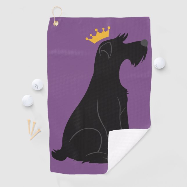 Serviette De Golf Schnauzer Prince (En situation)