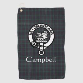Serviette De Golf Scottish Campbell Crest Badge & Tartan