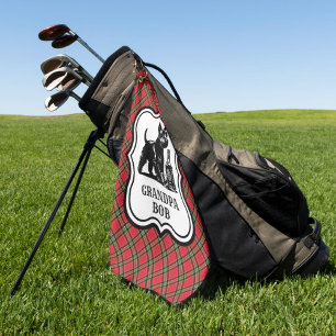 Serviette De Golf Scotty Chien Personnalisé Vert Rouge Plaid Tartan