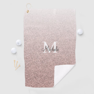 Serviette De Golf Script de Parties scintillant rose or Rose