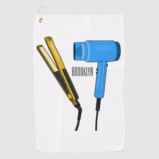 Serviette De Golf Sèche-cheveux & lisseuse-cheveux illustration (Devant)
