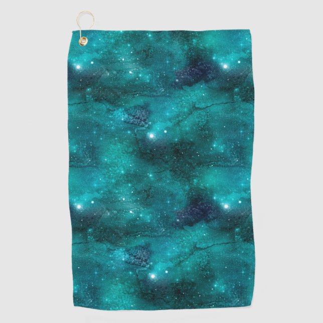 Serviette De Golf Série Galaxy Turquoise 8 (Devant)