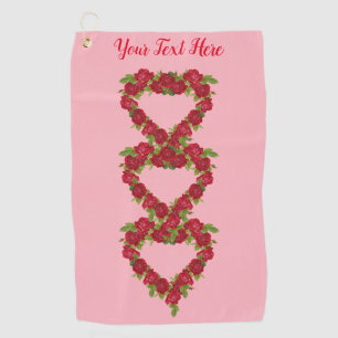 Serviette De Golf Serres de coeur de jolies roses rouges Feuilles ro