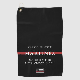 Serviette De Golf Service d'incendie de la ligne rouge mince