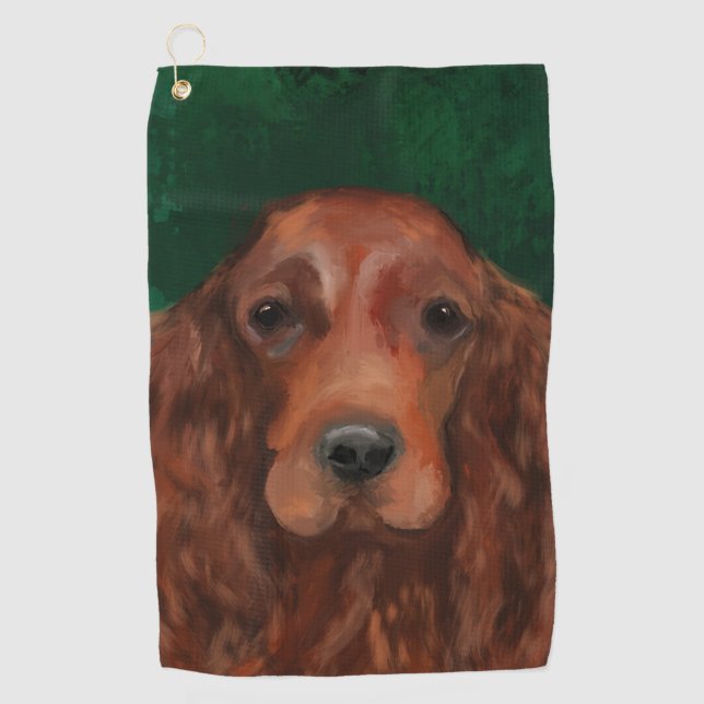 Serviette De Golf Setter rouge irlandais (Devant)